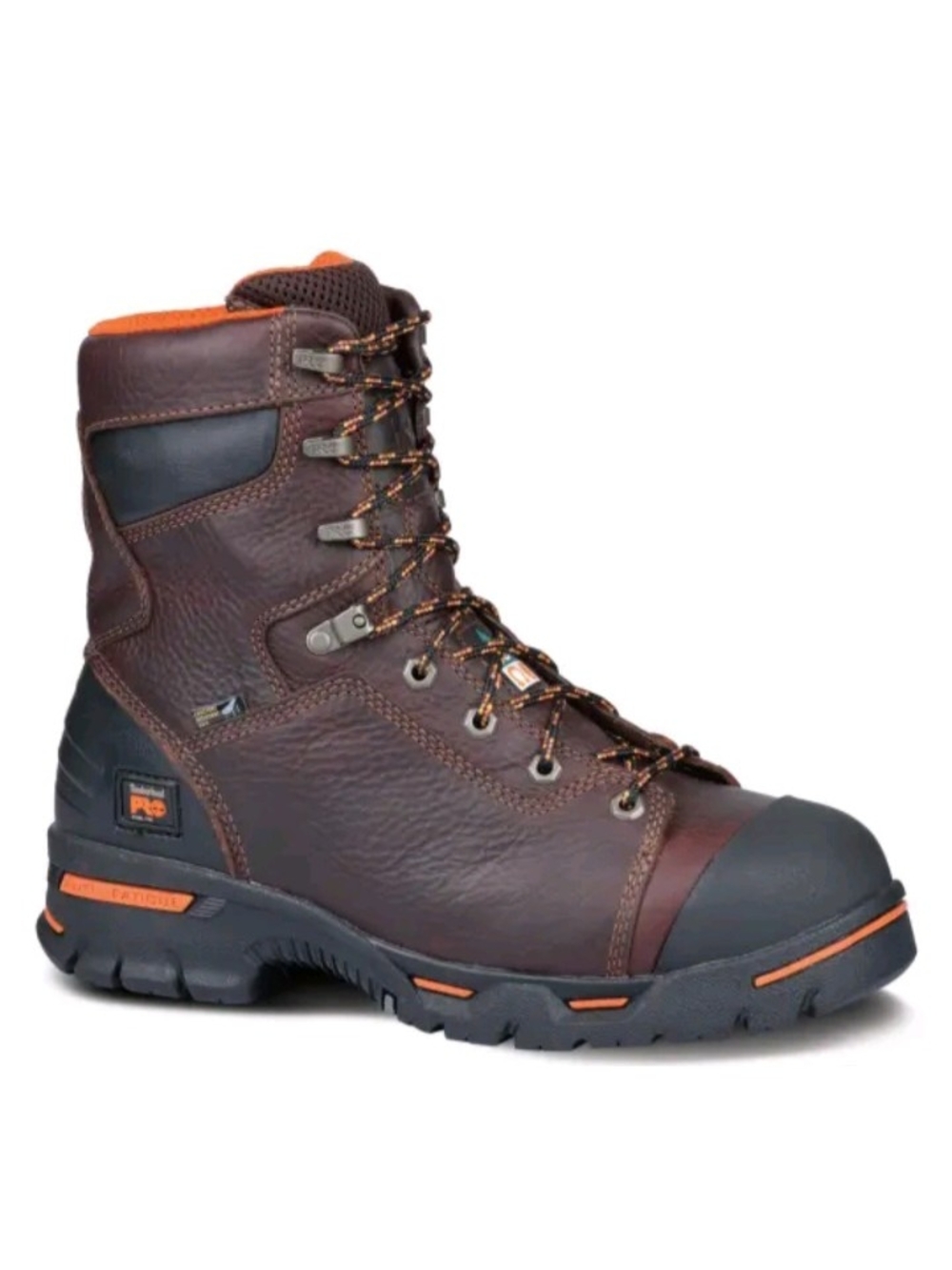 Timberland PRO Brown Work Boot with Orange Trim